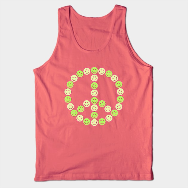 Smiley Peace Sign Tank Top by Nixart